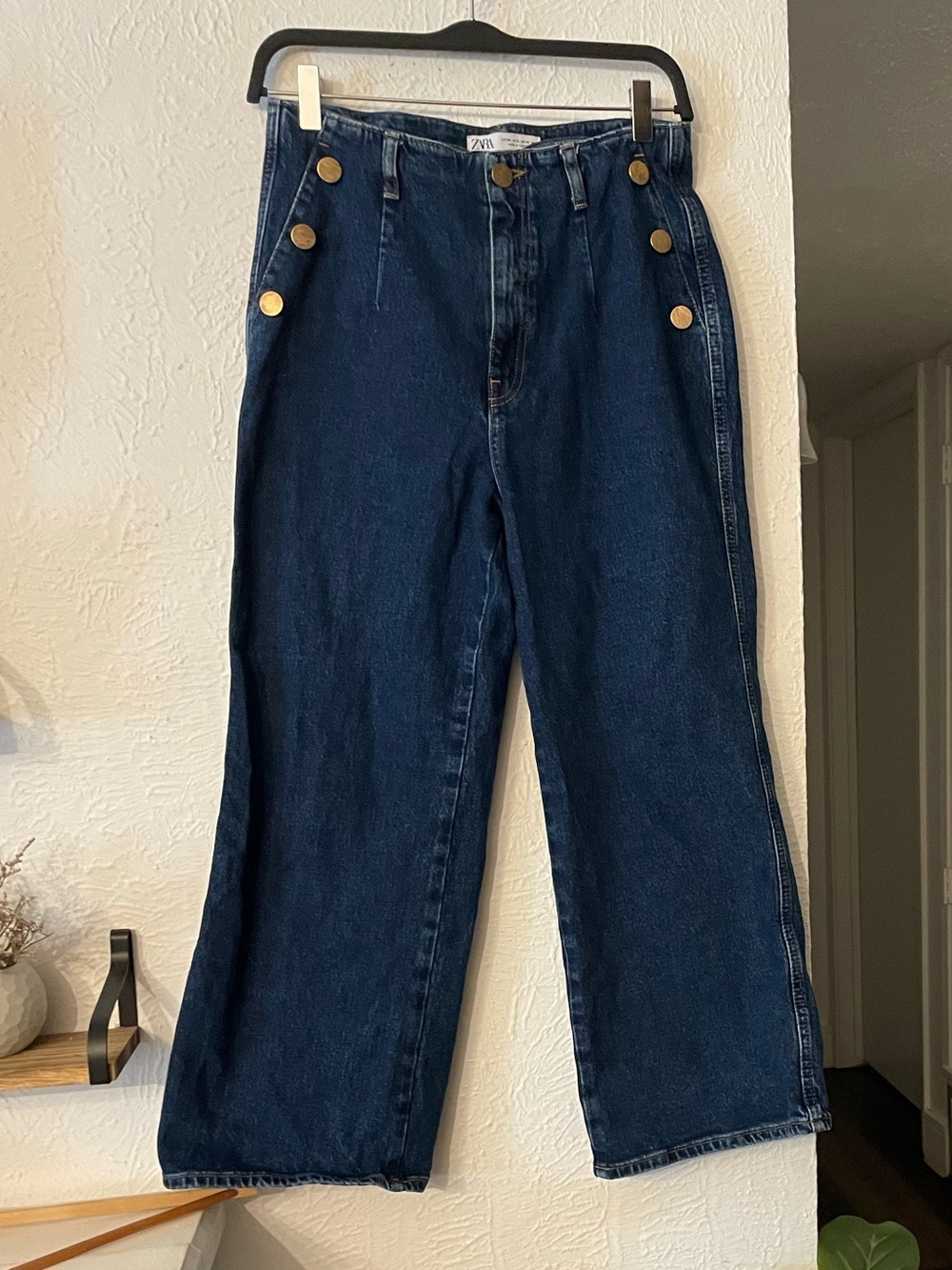 Zara Wide-Leg Cropped Sailor Jean Size 8